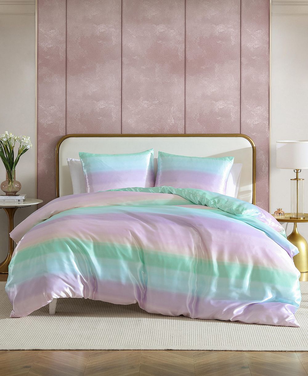 Комплект из 2 предметов Betsey Johnson Ombre Satin Reversible Duvet Cover, Twin