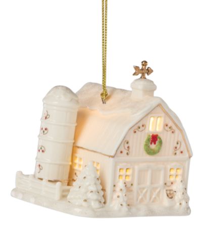 2025 Lenox Mistletoe Park Barn Lit Ornament, Exclusively at Macy's