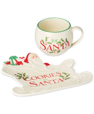Lenox Набор для подачи десерта Holiday Cookies & Milk for Santa