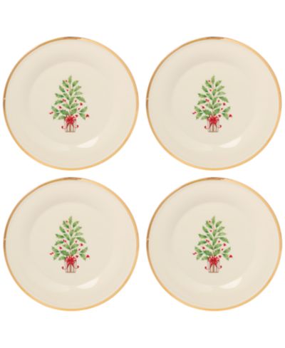 Lenox Holiday Tree Accent Plates, Set of 4
