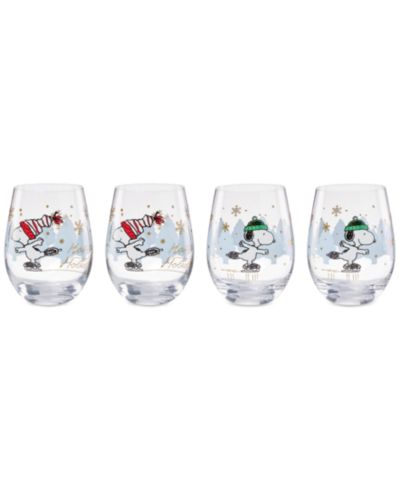 Набор стаканов Lenox Snoopy Skating Christmas, 4 штуки