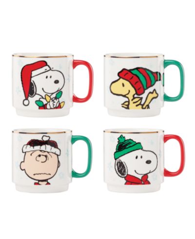 Lenox Snoopy Christmas Stackable Mugs, Set of 4, Exclusively at Macy’s