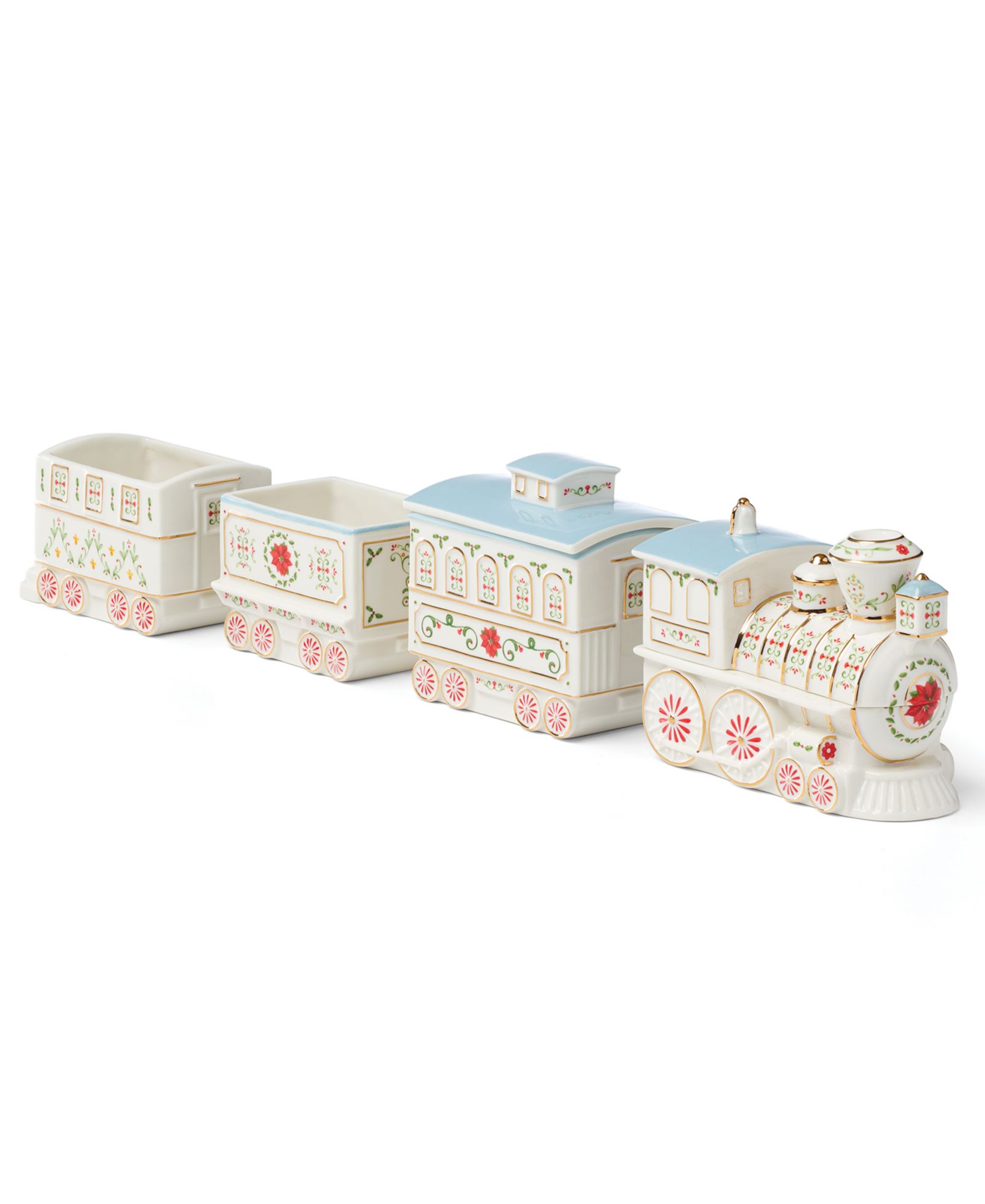 Lenox Spice Village Christmas Porcelain Train Serving Set
