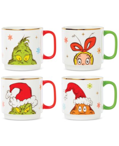 Lenox Merry Grinchmas Stackable Mugs, Set of 4