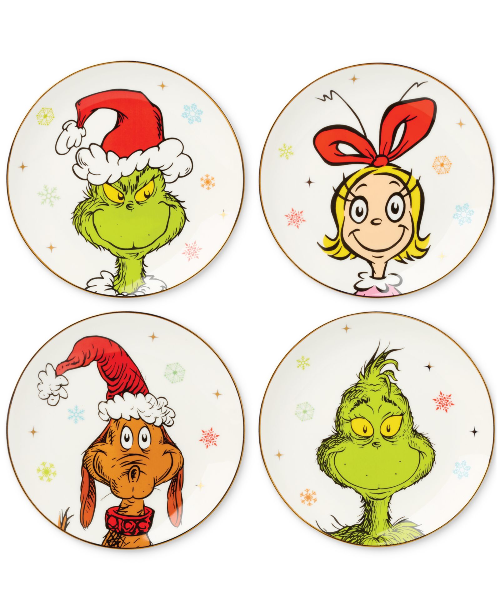 Lenox Merry Grinchmas Accent Plates, Set of 4
