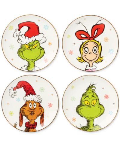 Lenox Merry Grinchmas Accent Plates, Set of 4