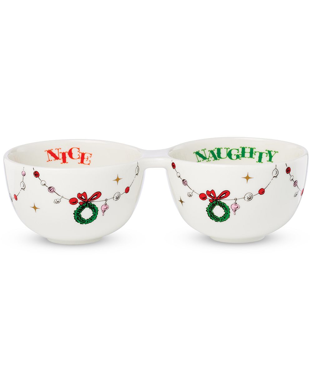 Чаша Lenox Merry Grinchmas Naughty or Nice Double Dip Bowl