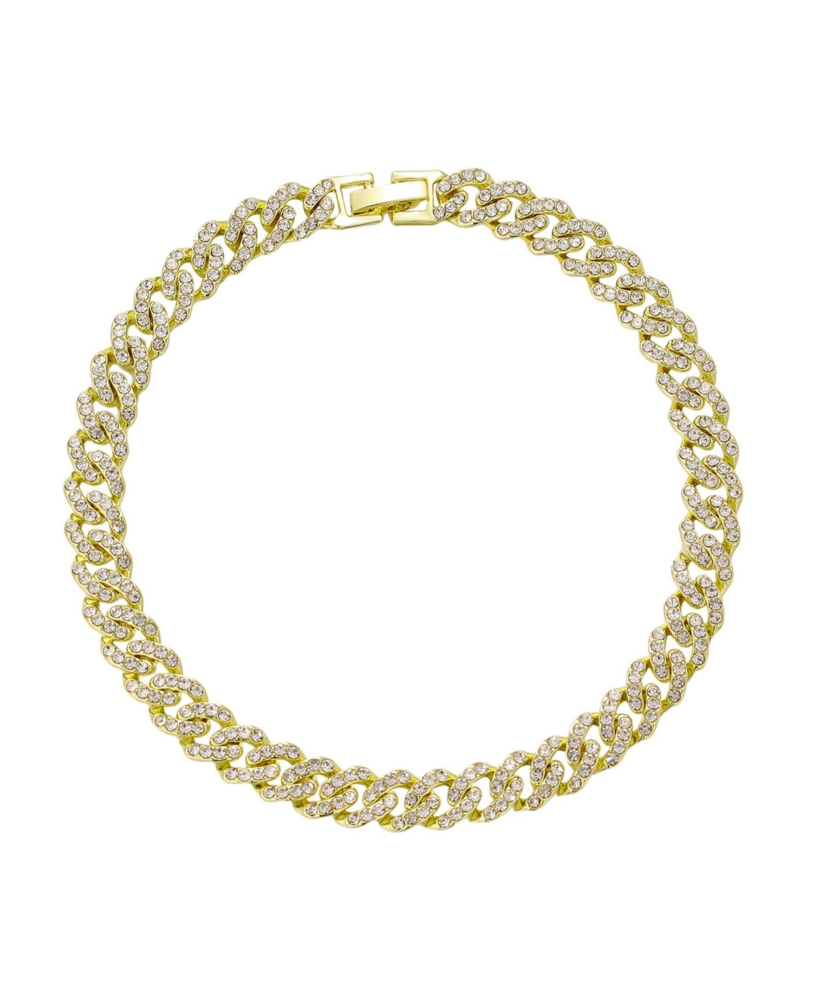 Браслет на ногу ADORNIA 14k Gold Plated Crystal Curb Chain Anklet