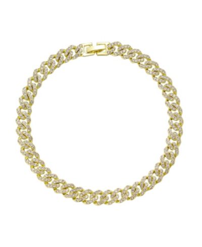Браслет на ногу ADORNIA 14k Gold Plated Crystal Curb Chain Anklet