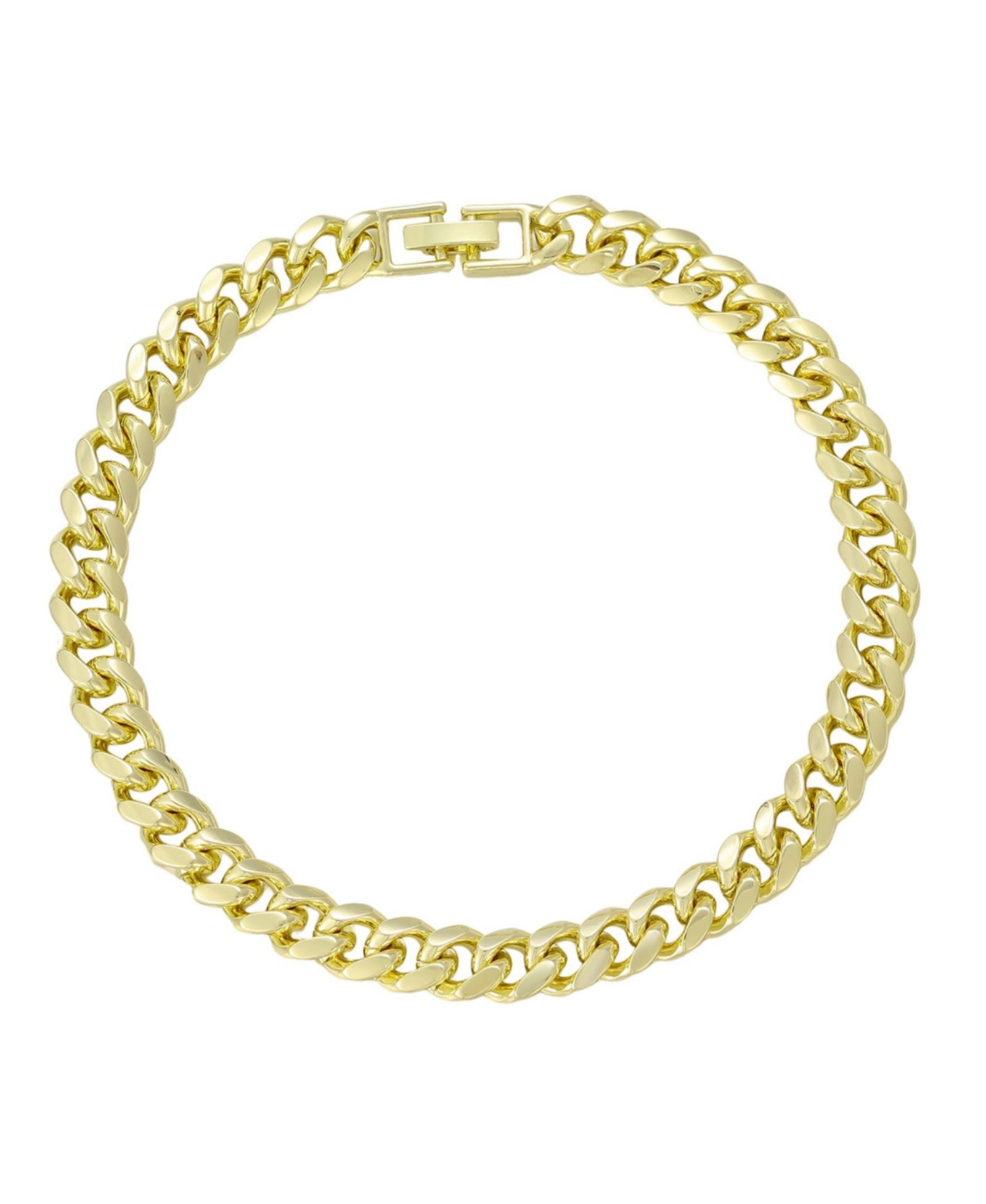 ADORNIA 14K Gold Plated Chunky Curb Chain Anklet
