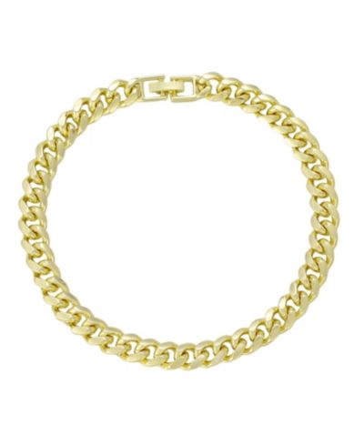 ADORNIA Массивный браслет на ногу с цепью Curb, позолота 14K