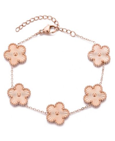 Серьга-браслет ADORNIA Tarnish Resistant Rose Gold 5 Leaf Clover Station Bracelet