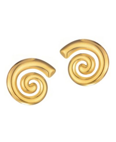 ADORNIA Tarnish Resistant Gold Swirl Statement Stud Earrings