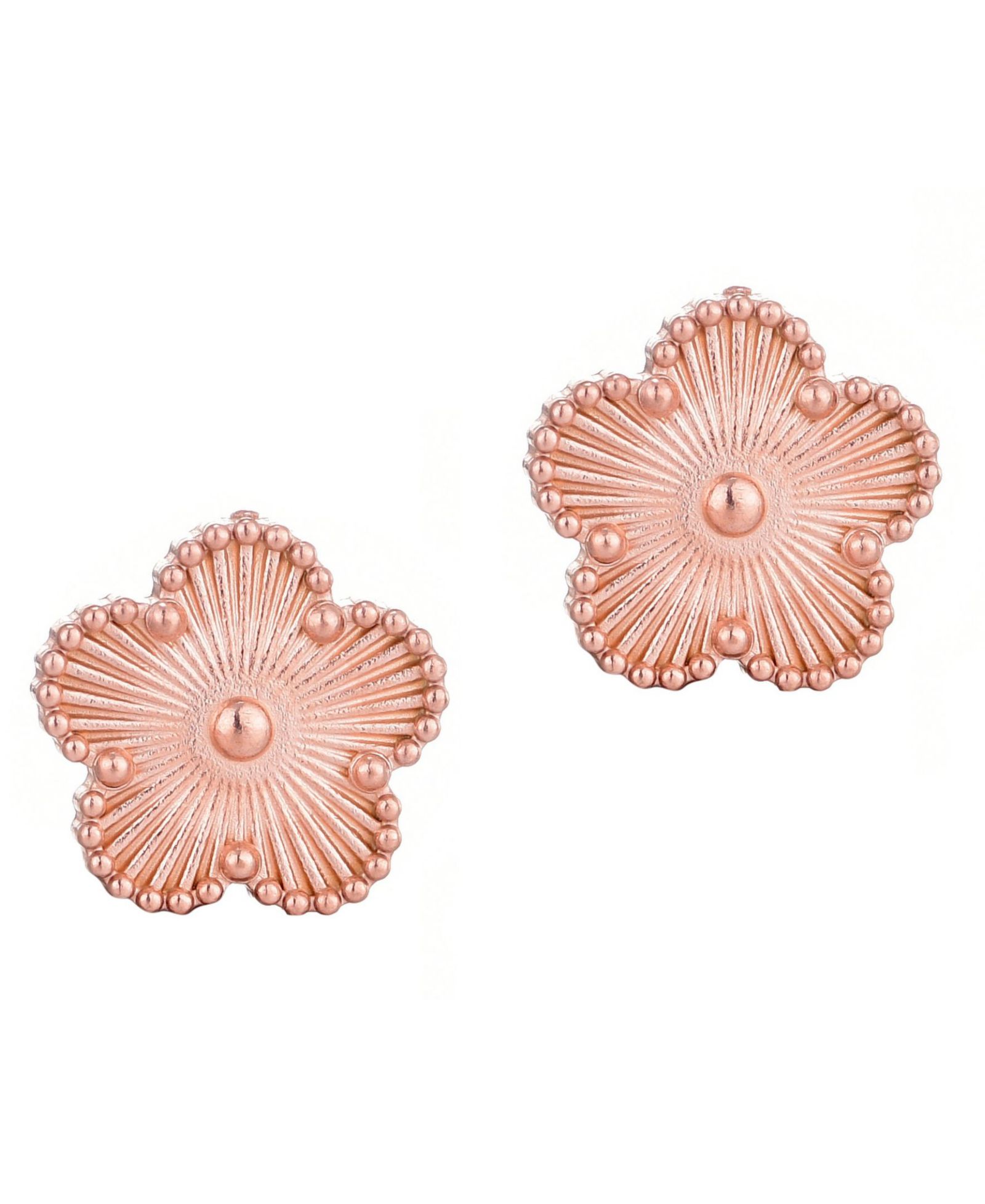 ADORNIA Tarnish Resistant Rose Gold 5 Leaf Clover Stud Earrings