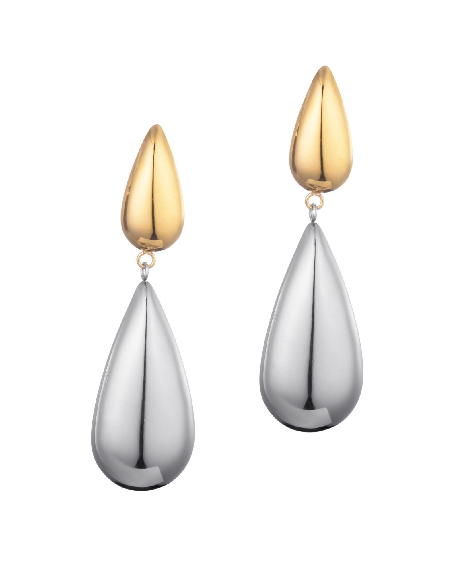 Серьги ADORNIA Two Tone Mixed Metal Teardrop Drop