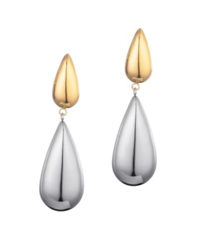 Серьги ADORNIA Two Tone Mixed Metal Teardrop Drop