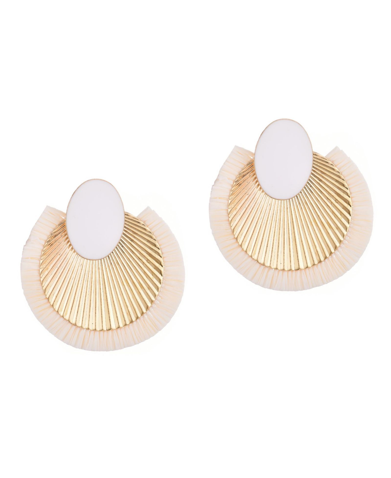 ADORNIA Gold Statement Mixed Material Darla Earrings