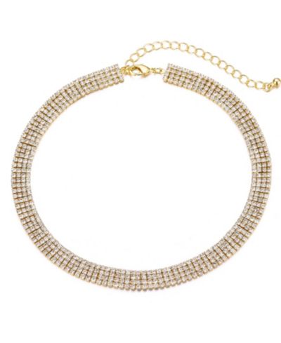 Колье-чокер ADORNIA Gold Crystal с регулировкой