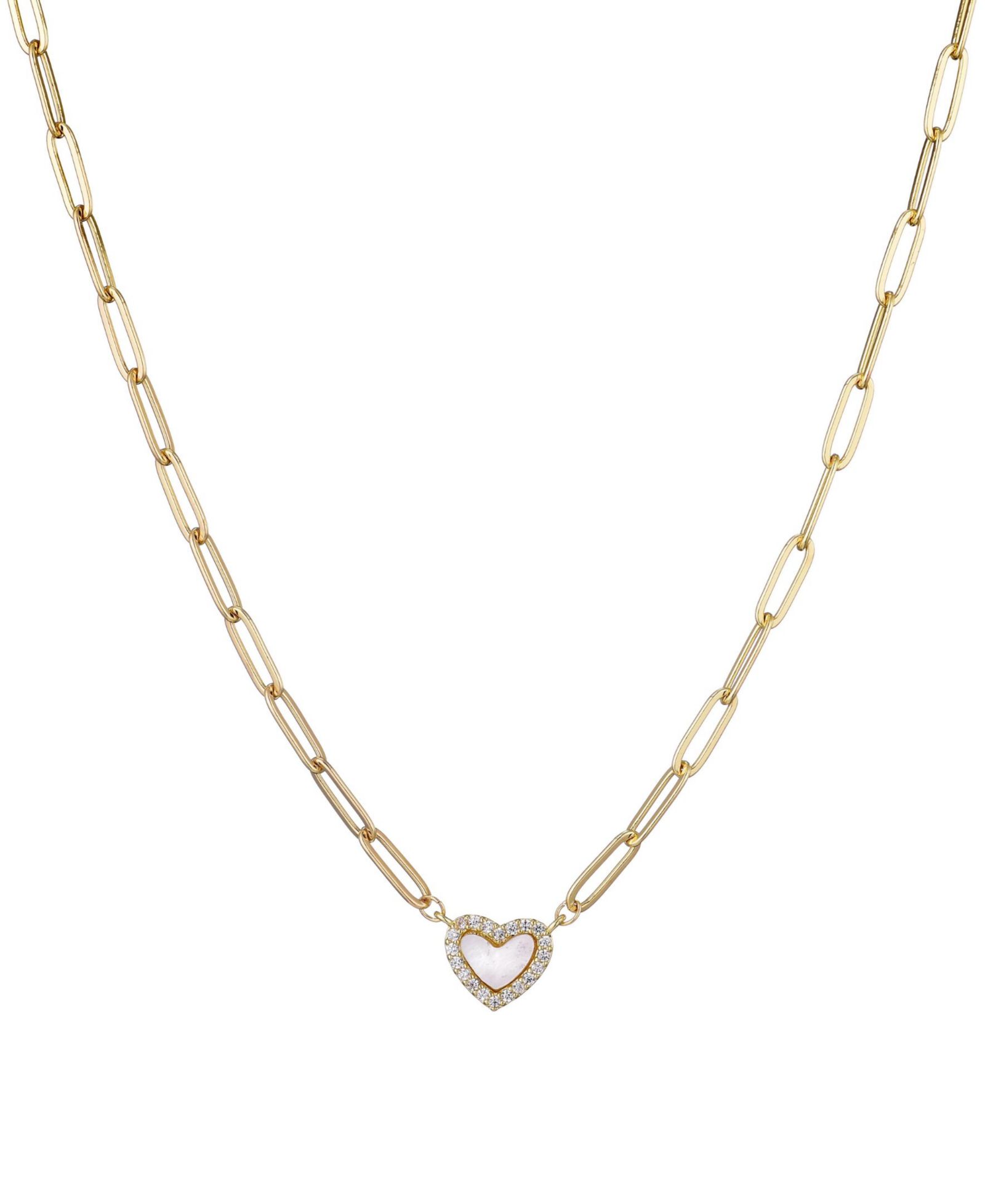 Подвеска-цепочка ADORNIA Gold Mother of Pearl Mini Heart