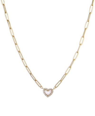 Подвеска-цепочка ADORNIA Gold Mother of Pearl Mini Heart