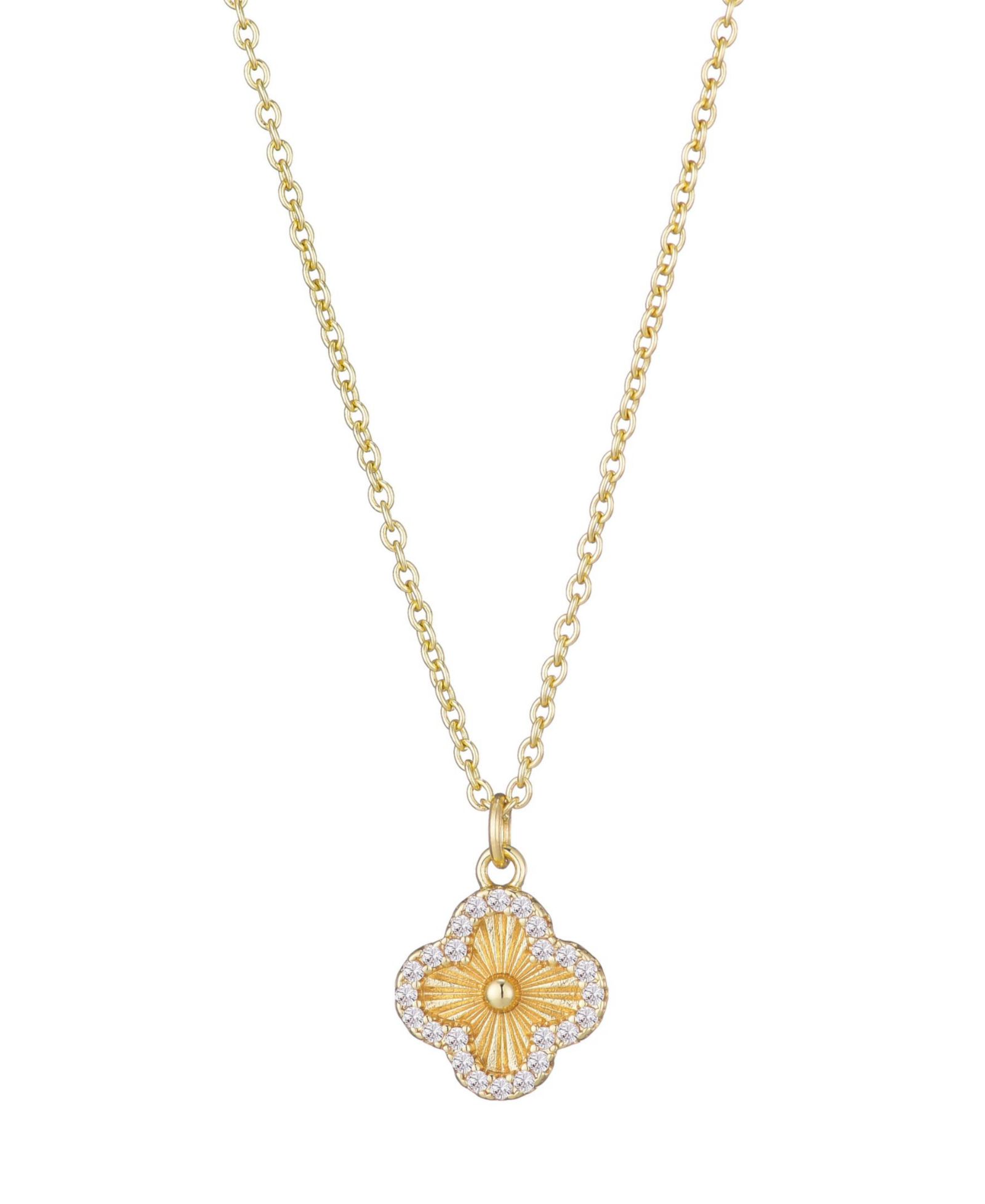 Подвеска ADORNIA Cubic Zirconia Button Clover Halo