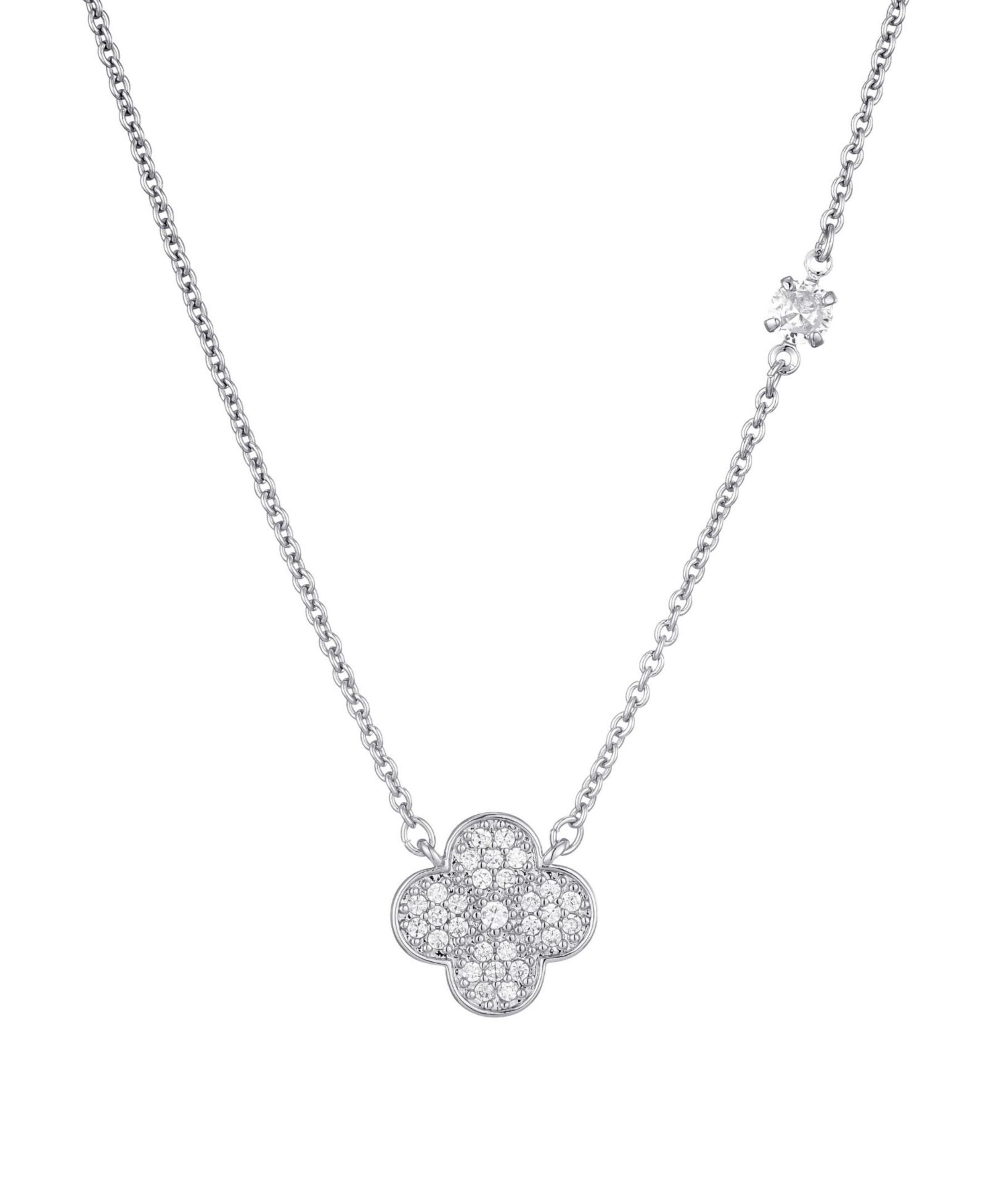 ADORNIA Cubic Zirconia Clover Pendant Necklace