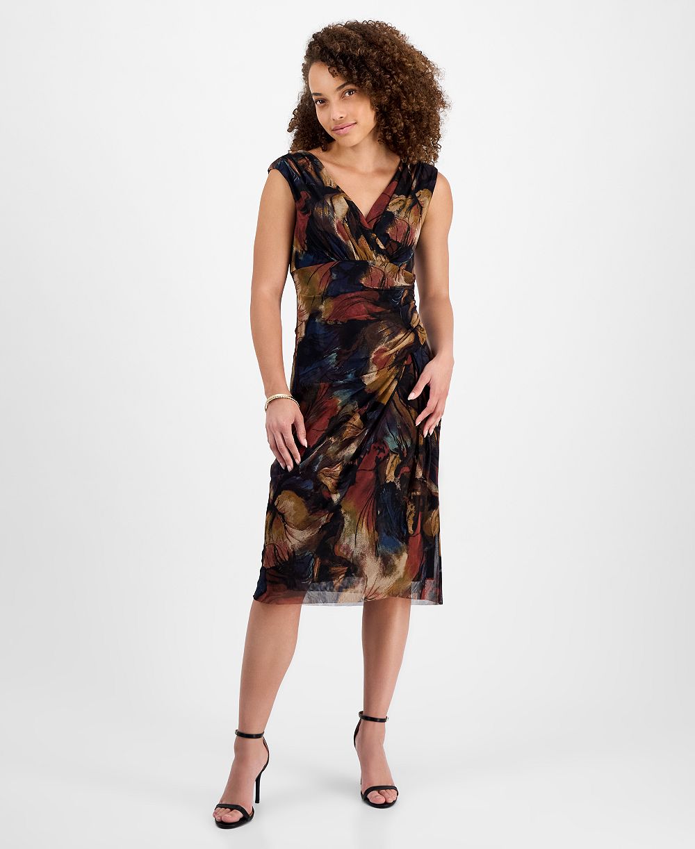 Платье Connected Petite Printed V-Neck Sleeveless