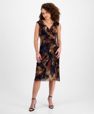 Платье Connected Petite Printed V-Neck Sleeveless