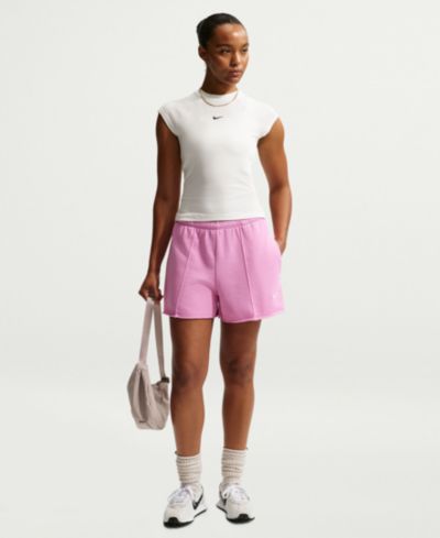 Женские шорты Nike из французского махрового полотна с заниженной талией