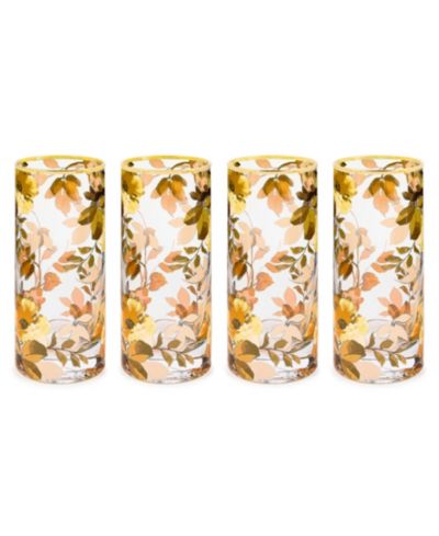 MacKenzie-Childs Wild Rose Highball Glasses, Set of 4