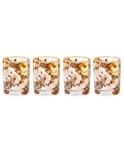 MacKenzie-Childs Wild Rose Tumbler Glasses, Set of 4