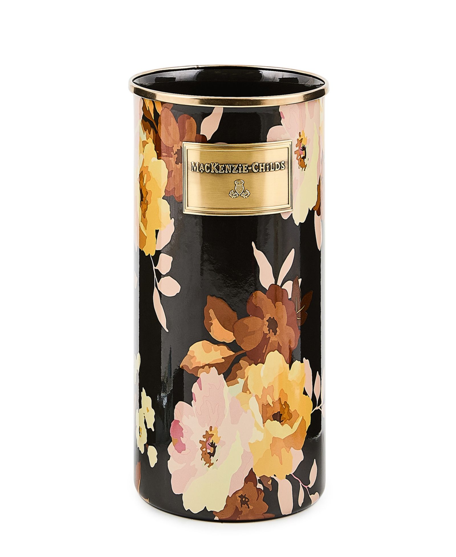 MacKenzie-Childs Wild Rose Brown Utensil Holder