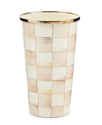 MacKenzie-Childs Mocha Check 20 oz. Tumbler