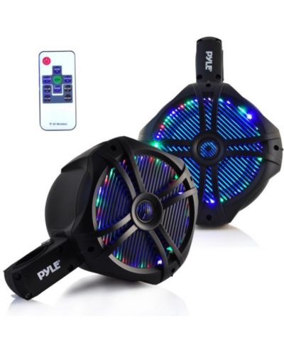 Pyle Hydra Water-Resistant 260-Watt Programmable Multi-Color LED Tower Speakers