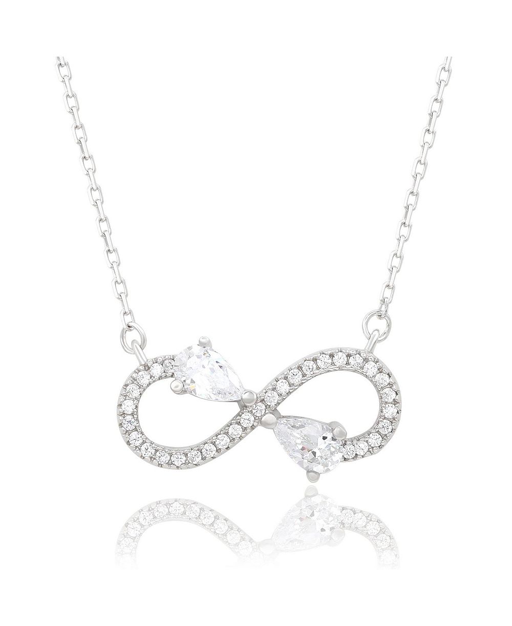 Многослойное ожерелье Suzy Levian Sterling Cubic Zirconia Infinity Multi-cut