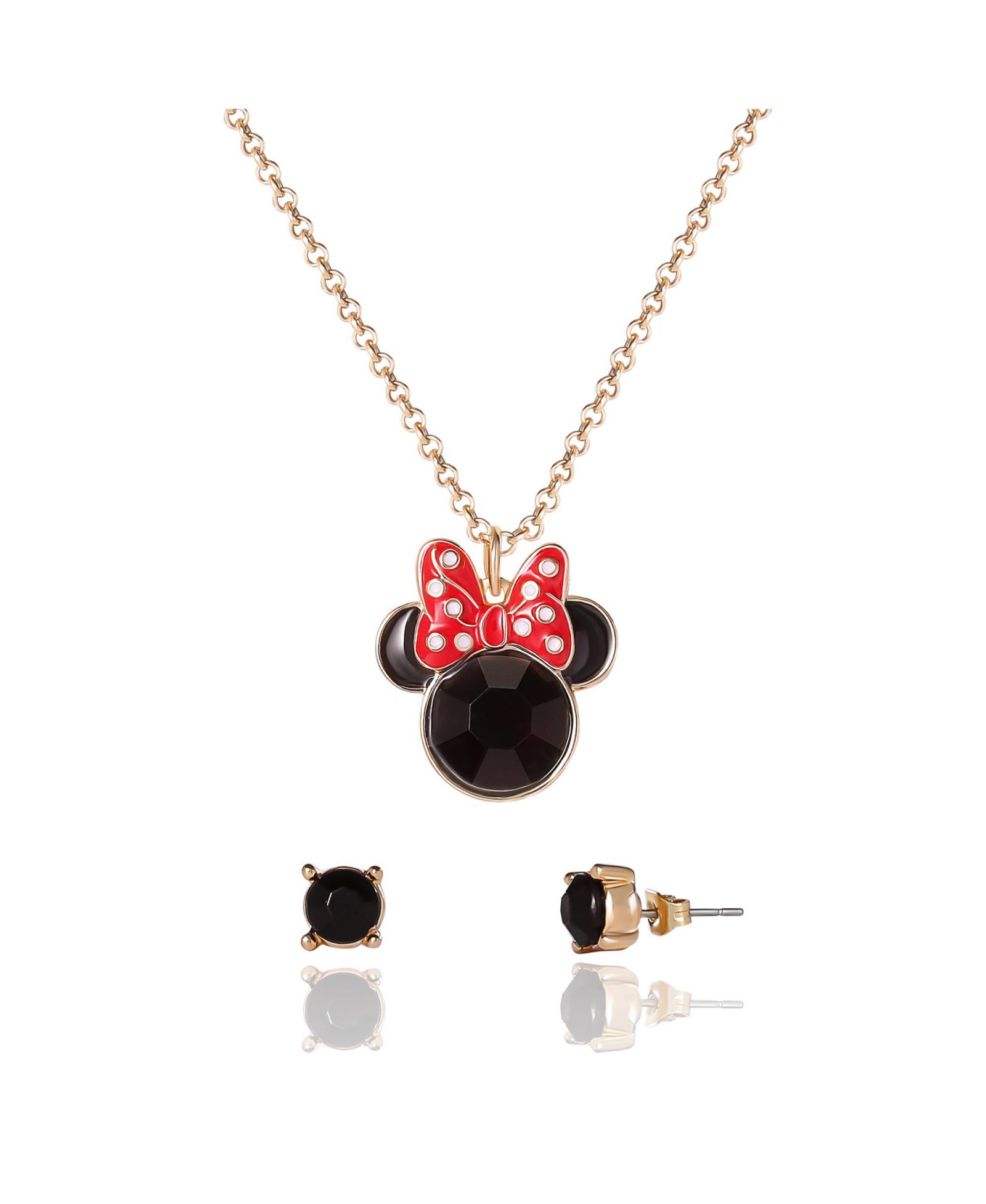 Disney Minnie Mouse Necklace and Earring Set - 16"+3"
