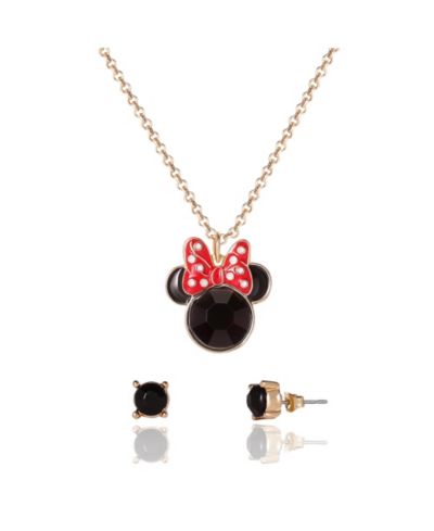 Набор из ожерелья и сережек Disney Minnie Mouse, 16"+3"