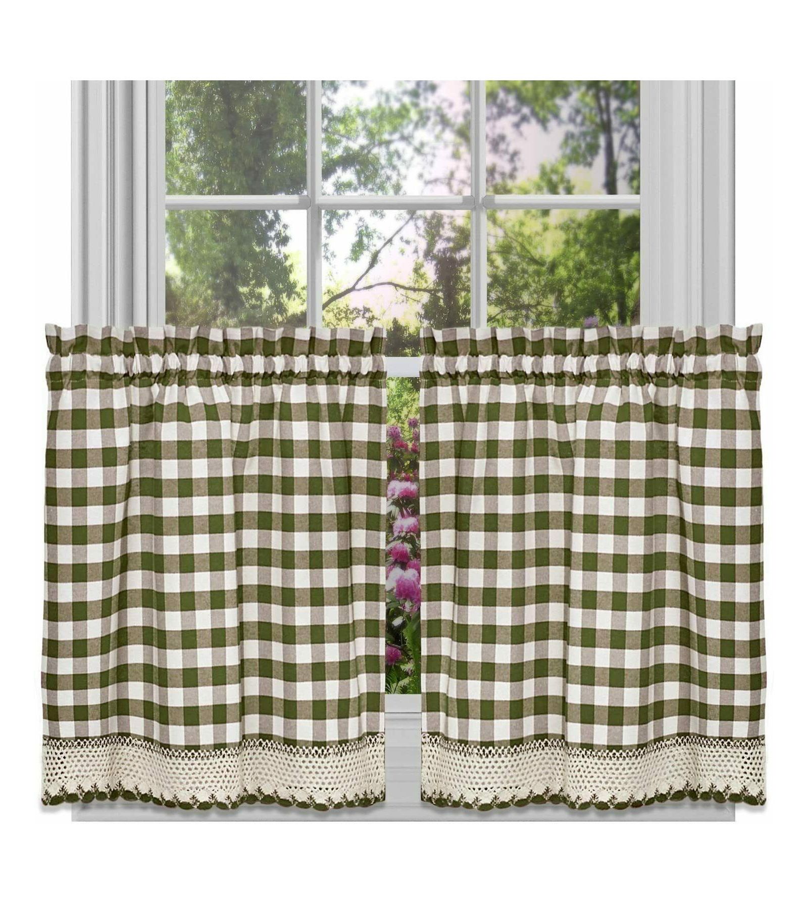 GoodGram Buffalo Check Gingham Custom Window Curtain Treatments