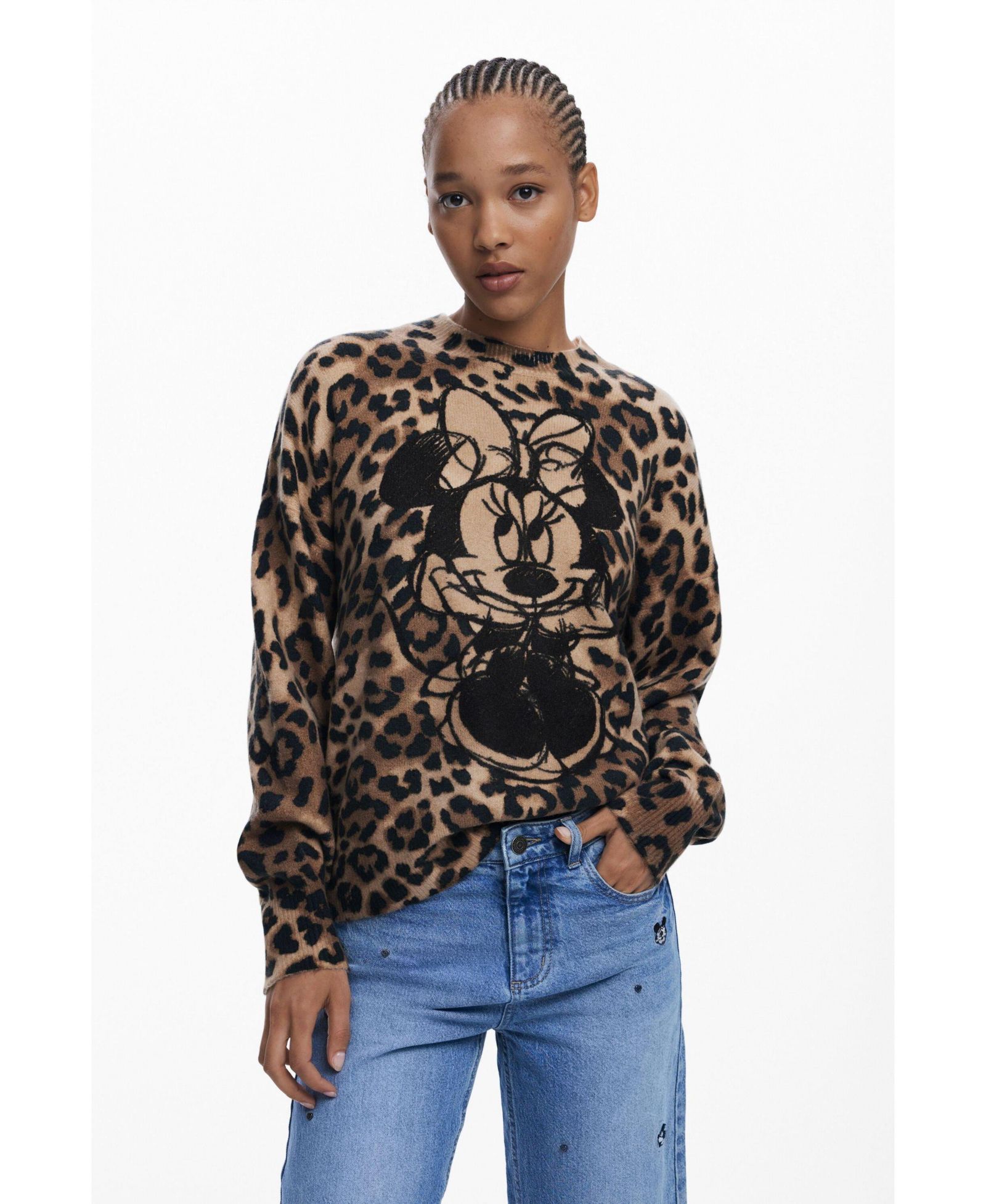 Desigual Женский свитер Minnie с анималистичным принтом