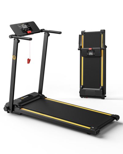 UREVO Foldi Mini Treadmill, SpaceSaver Folding Treadmill, with HIIT Mode, 0.6-6.2MPH Speed, Pet-Friendly