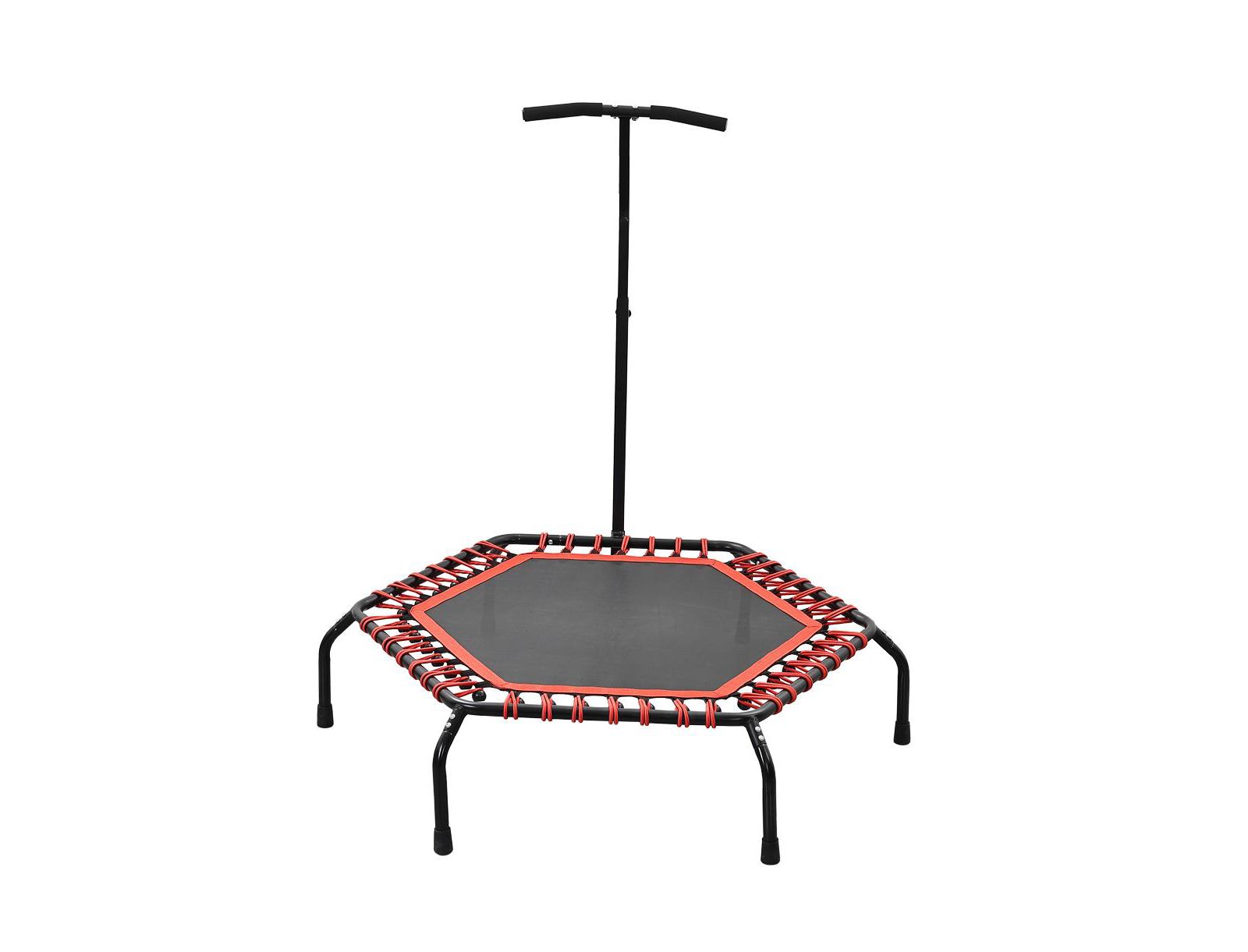 Zenova 48in Foldable Trampoline Hexagonal Red with Adjustable Foam Handle