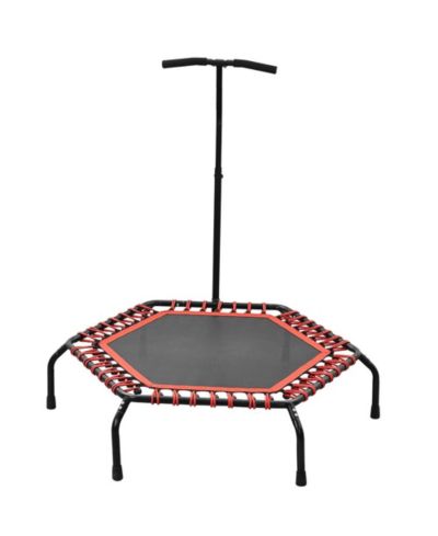 Zenova 48in Foldable Trampoline Hexagonal Red with Adjustable Foam Handle