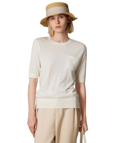 Женский джемпер JENNIE LIU Merino Wool Silk Crew Neck, Ultra Soft