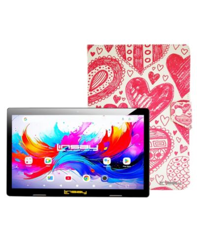 Планшет LINSAY 10.1" Octa Core 256GB Android 15 с чехлом в форме сердца