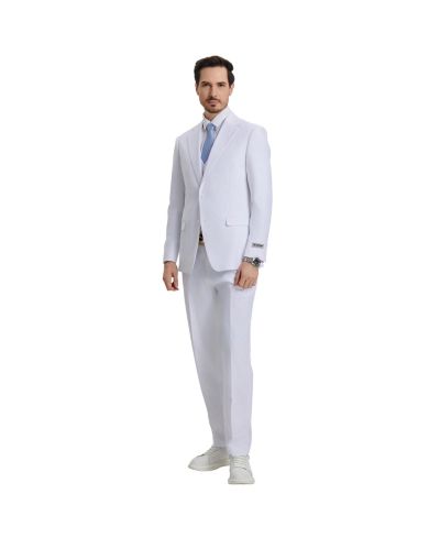 Stacy Adams Men's Hybrid-Fit 3pc Notch Lapel Suit Set, Jacket Vest and Pants