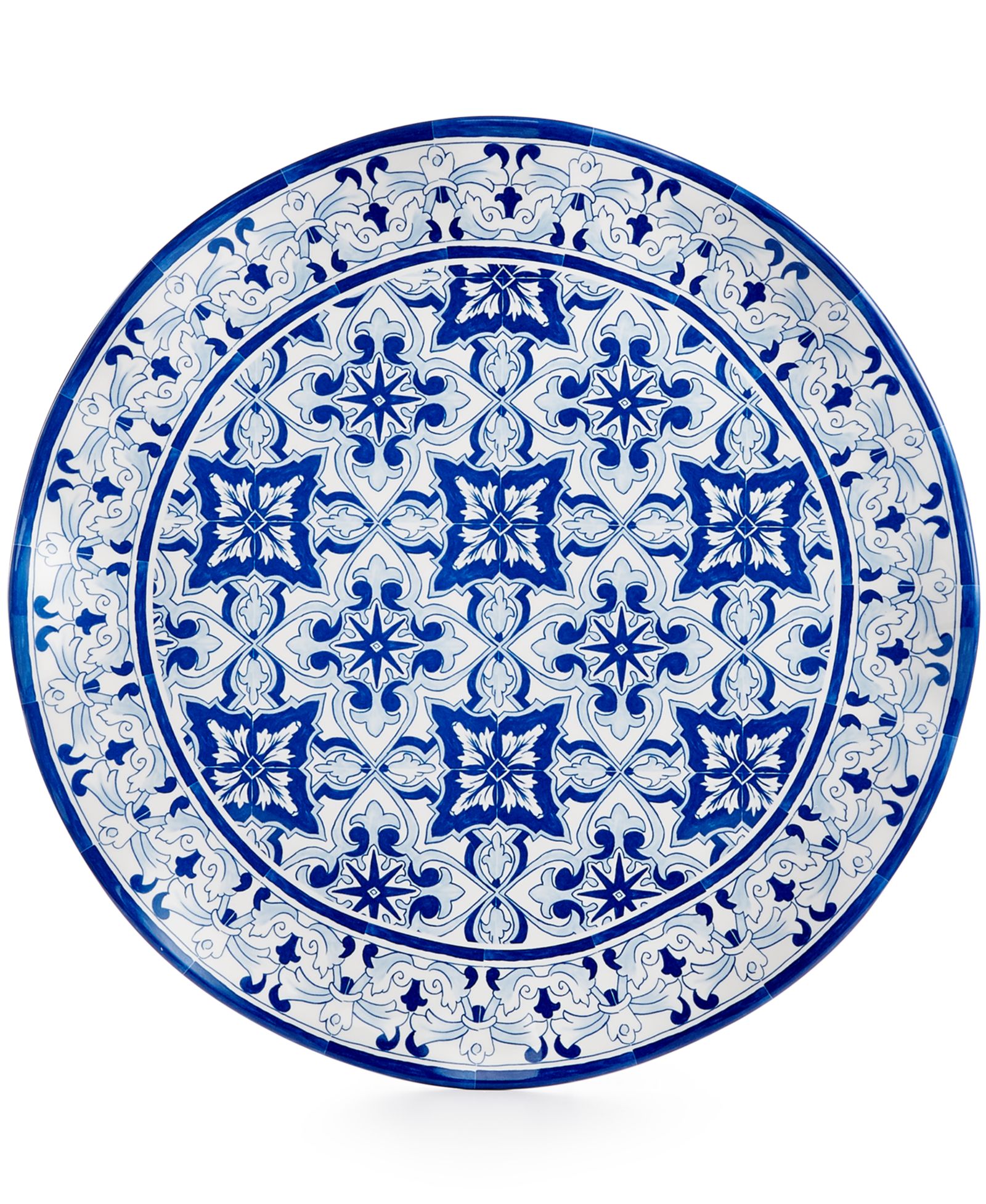 Q squared Talavera Azul коллекция меламиновая сервировочная тарелка, 16"
