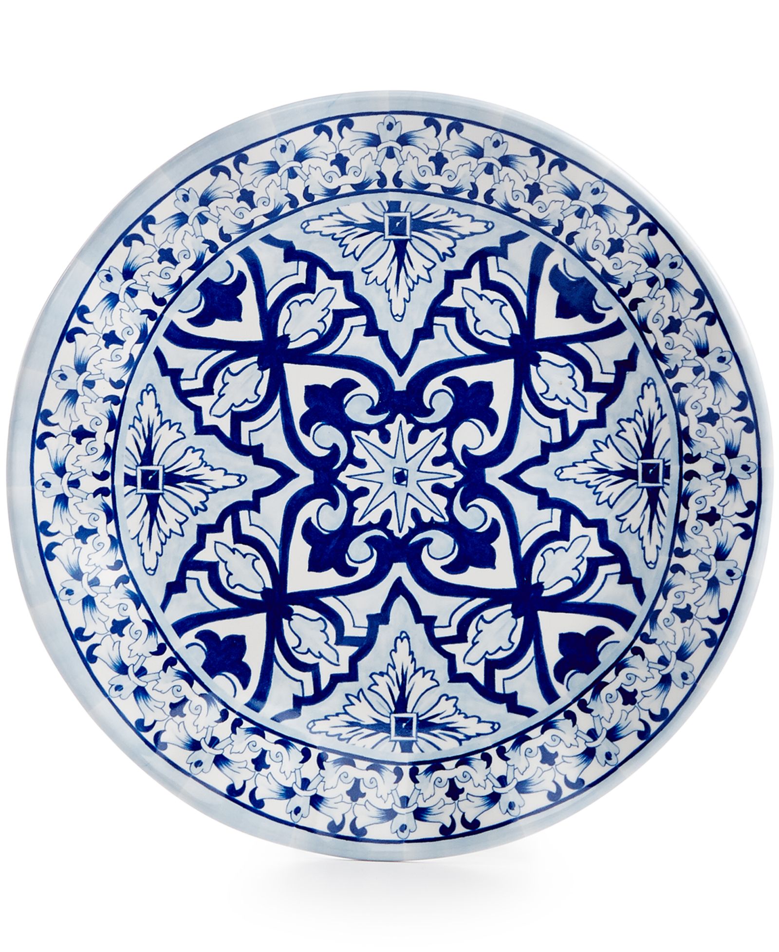 Набор из 4 тарелок Q Squared Talavera Azul Collection Melamine 8"