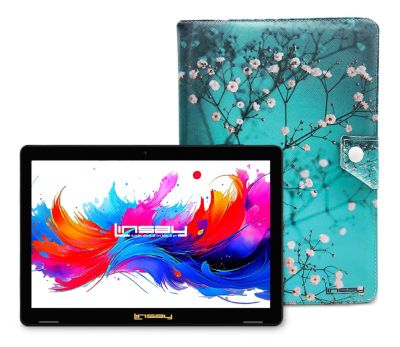 Планшет LINSAY 10.1" Octa Core, 256GB, Android 15 с чехлом в цветочном мраморе