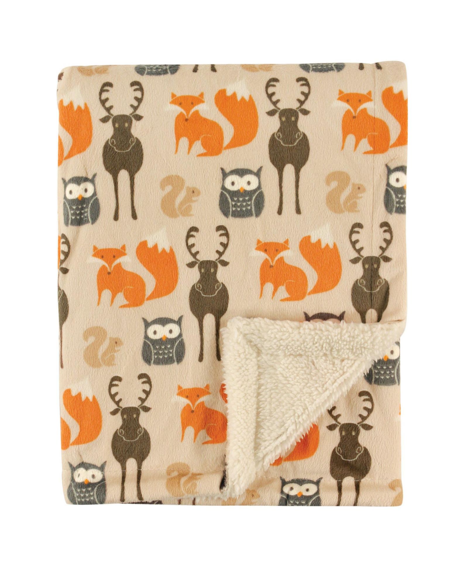 Hudson Baby Dual-Sided Mink and Sherpa Plush Throw