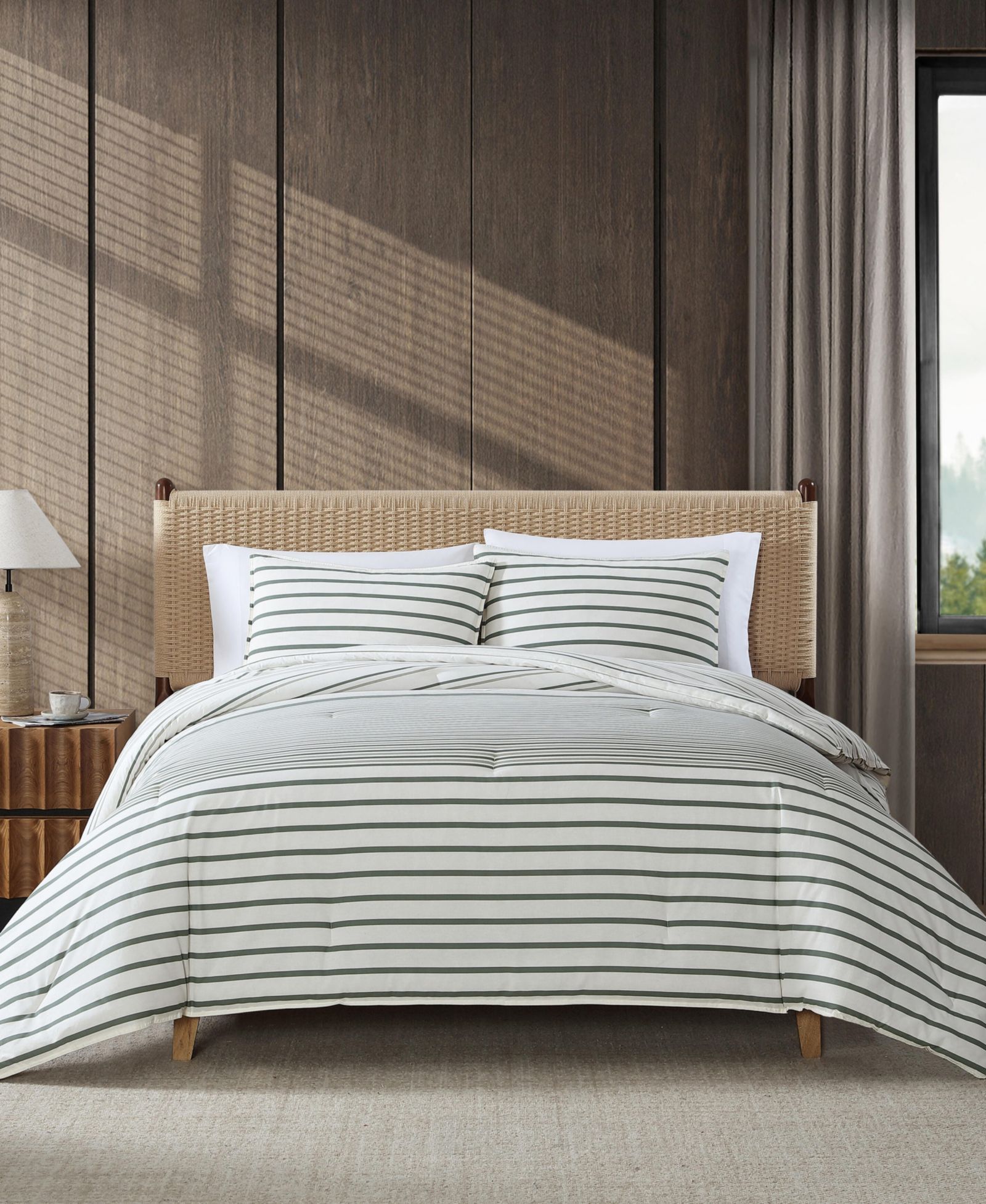 Eddie Bauer Cooper Stripe Cotton Reversible 3-Pc. Comforter Set, King